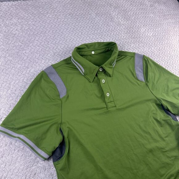 Lululemon Mens Polo Pullover Green Shirt Size Medium Activewear Golf - Picture 3 of 11